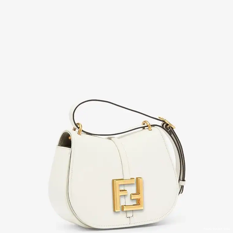 Affordable Fendi Mini In C'mon Bag Calf White Leather 0602
